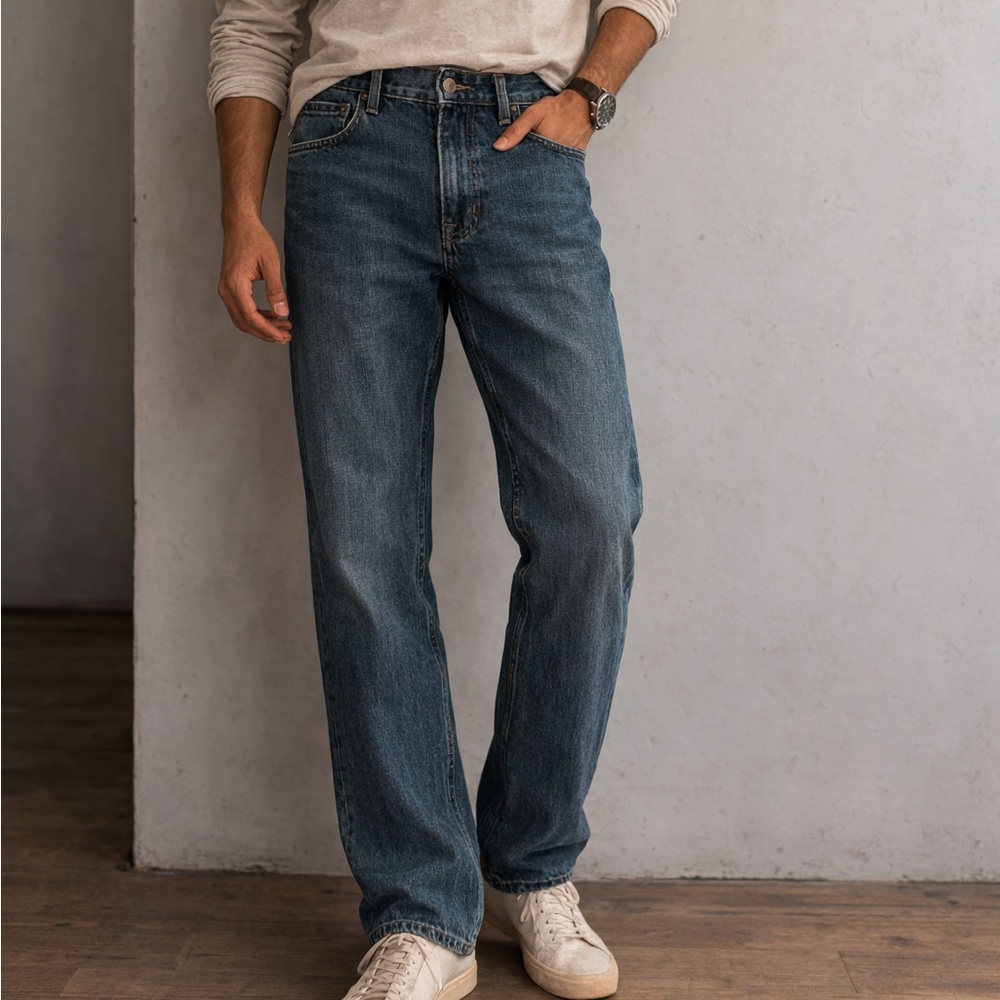 Carhartt Straight-Leg Jeans Washed Blue Relaxed Fit 42x30 BD1483-M